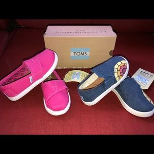 TOMS sz 9 Toddler NWT pink